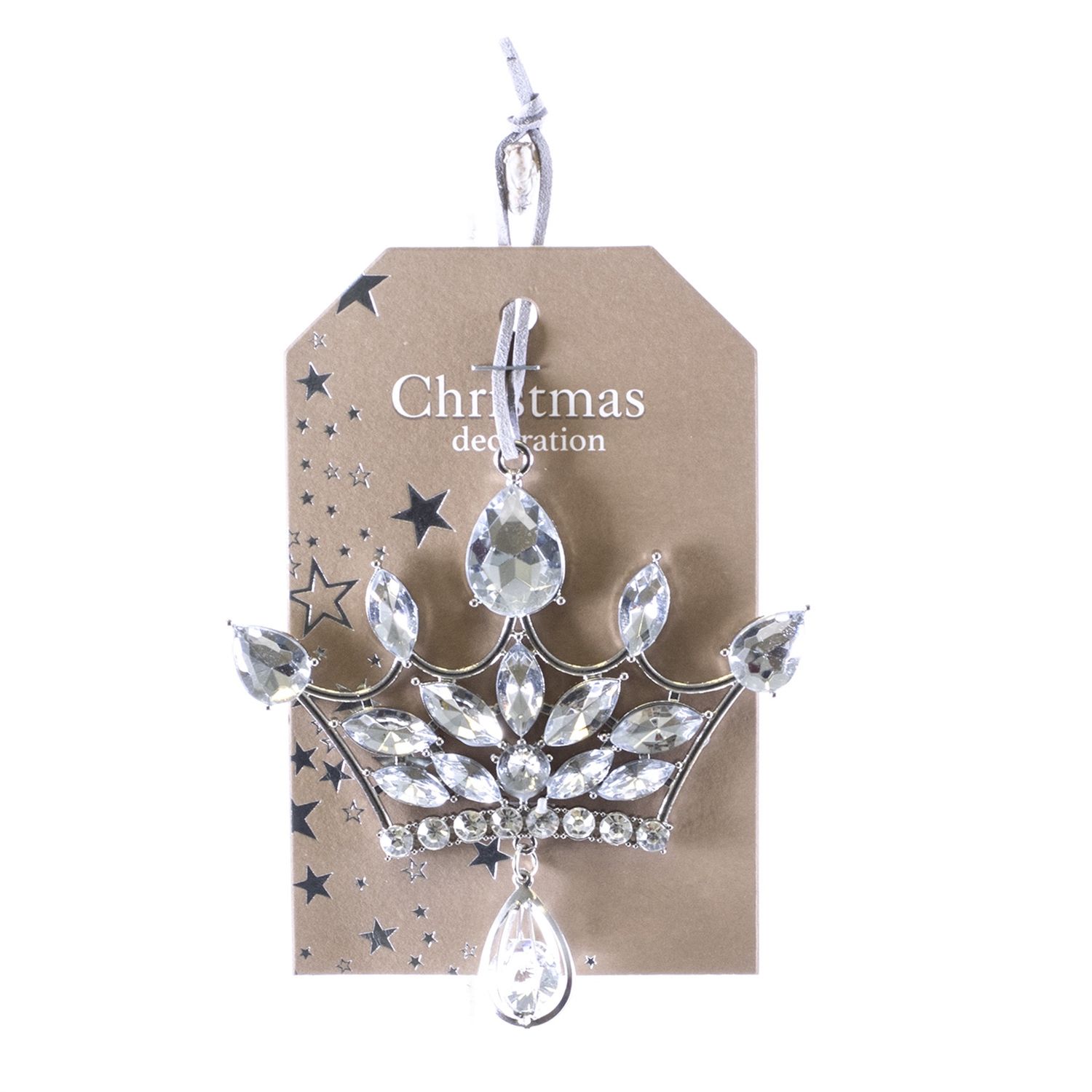 Ornament, Crystal Crown silver