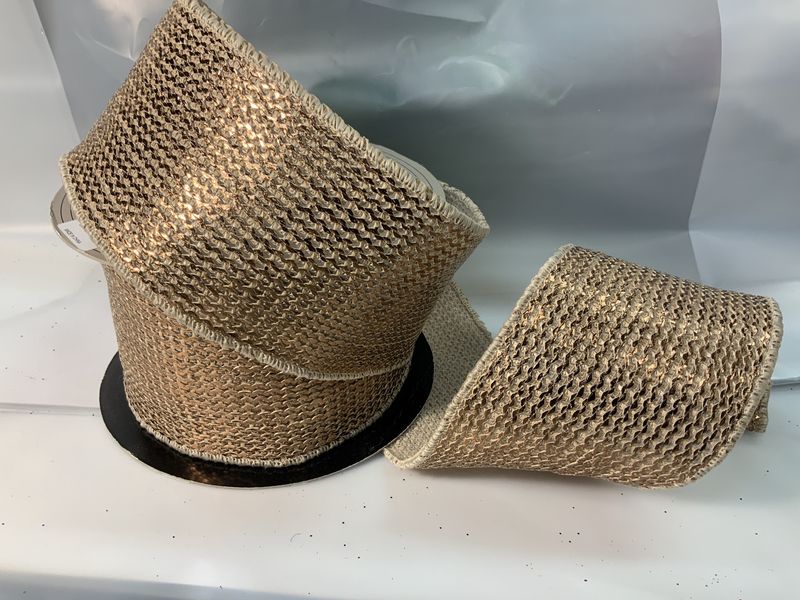 Ribbon, Copper Burlap 4&quot;x10yds