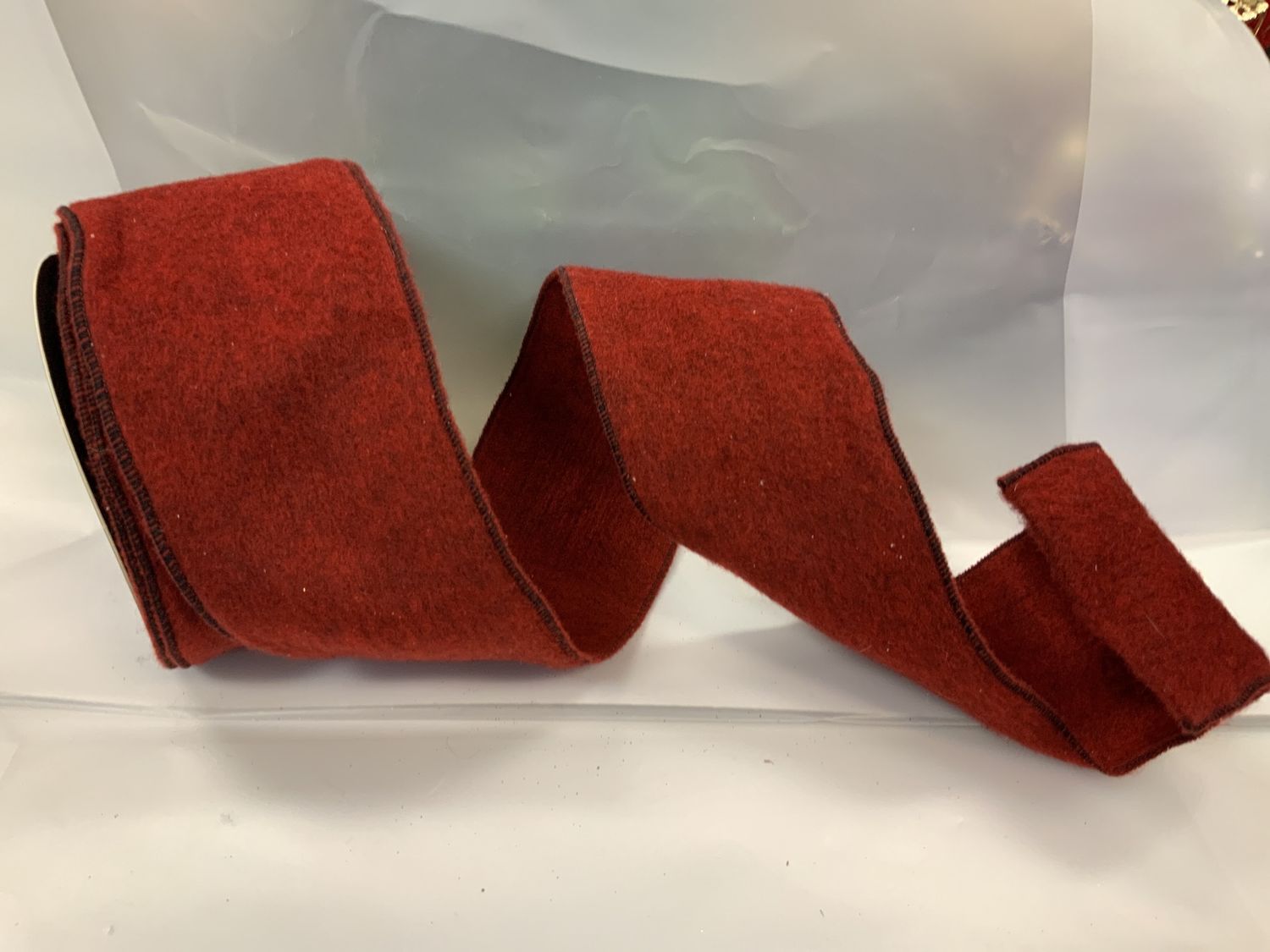 Ribbon, Red Felt 4&quot;x10Y