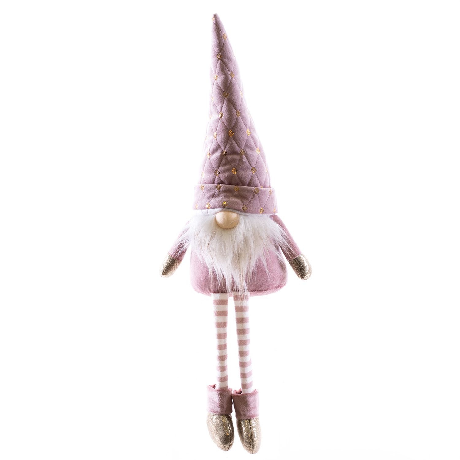 Gnome, Nano - Rose Blush w/Gold Sitting 16"