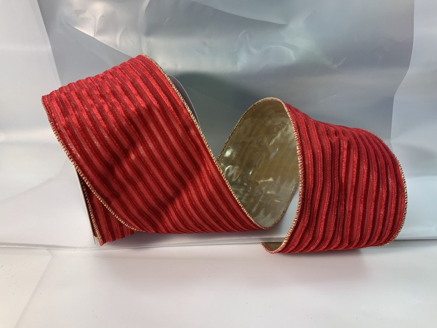 Ribbon, Striped Velvet 10yd Burg