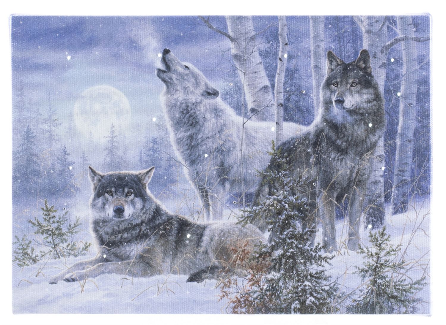 LED Canvas, Wolf Family sm