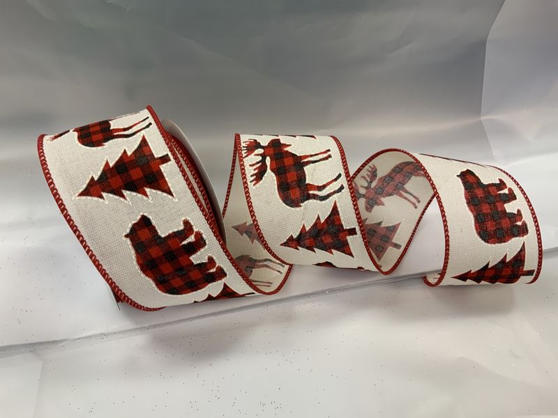 Ribbon, Moose/Bear BuffPld 2-1/2&quot;x10y