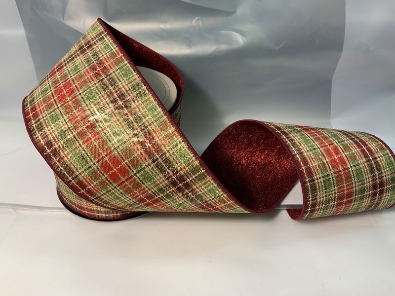 Ribbon, Faux Wool Plaid 4&quot;x10yds