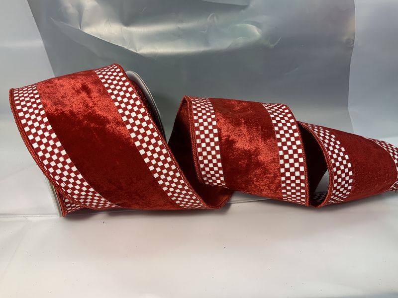 Ribbon, Check Border 4&quot;