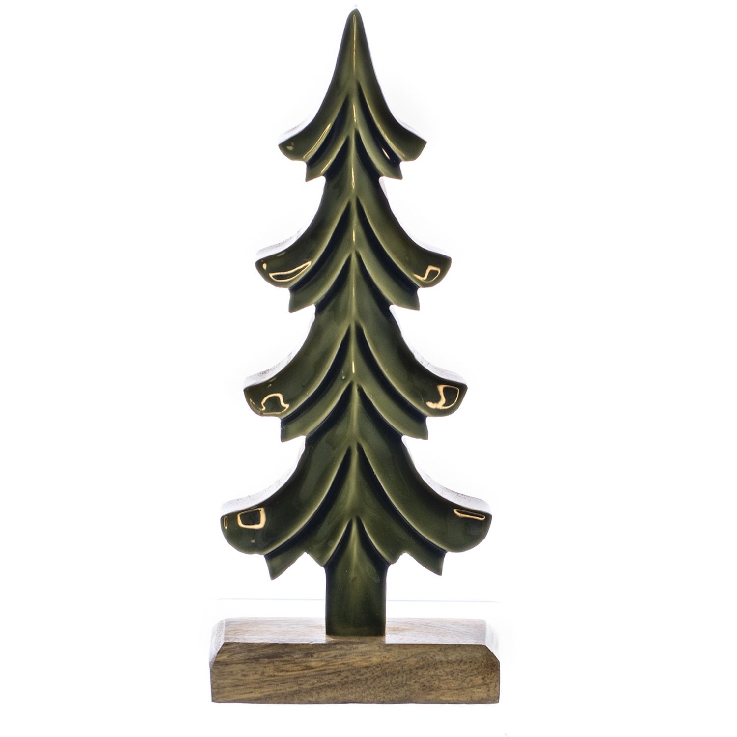 Tree, Wood w/Shiny Green Front Large