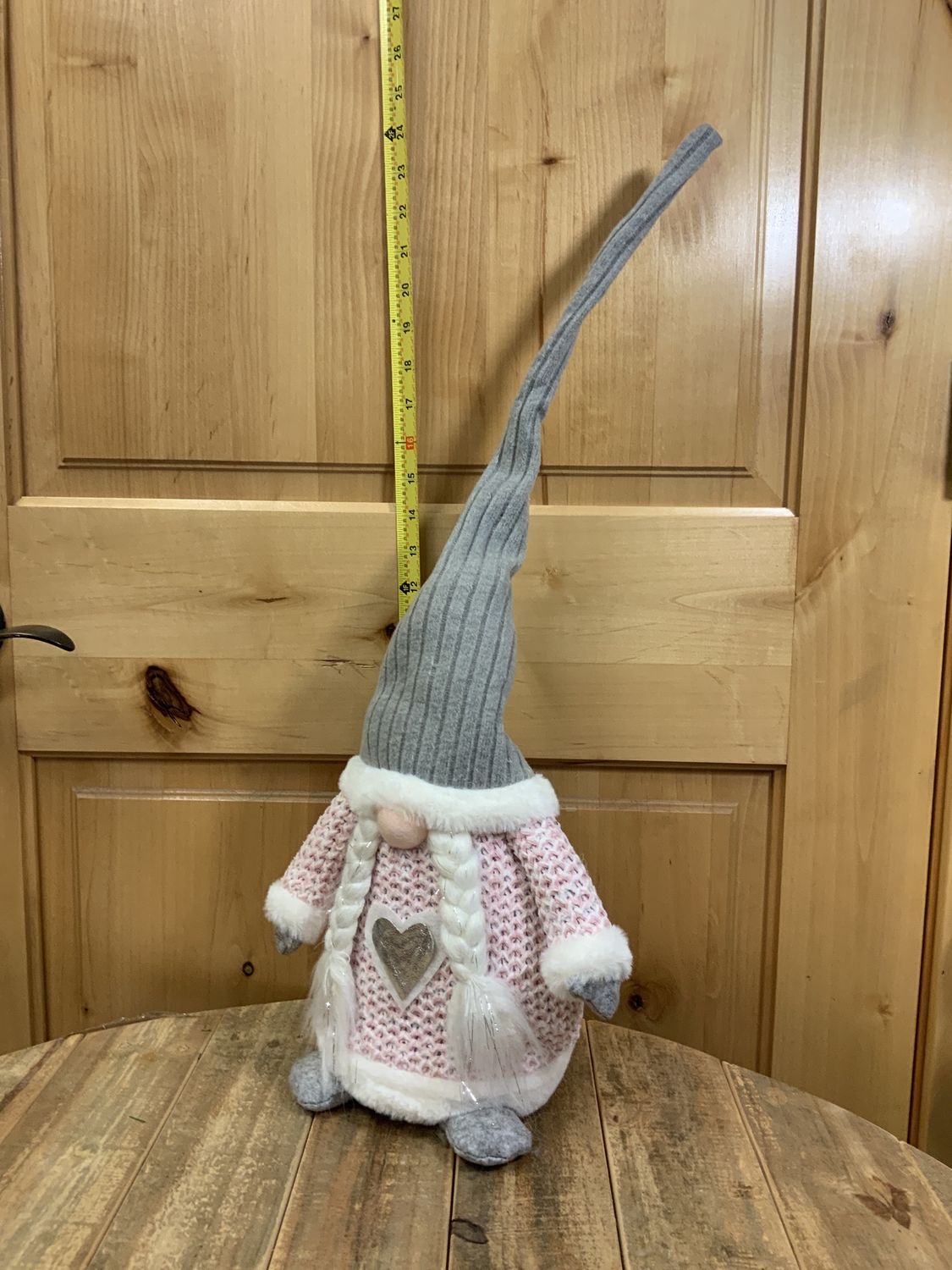 Gnome, Belly Silver Heart Pink Knit