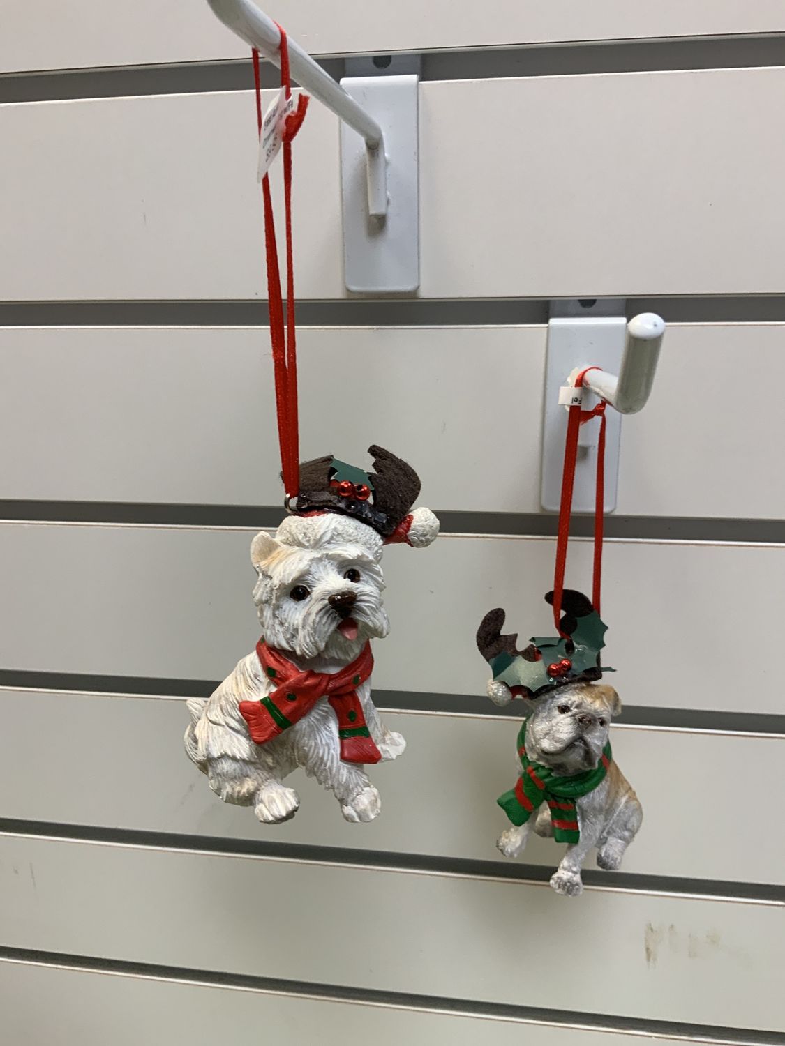 Ornament, Dog w/Felt Antlers 3 ast Antler