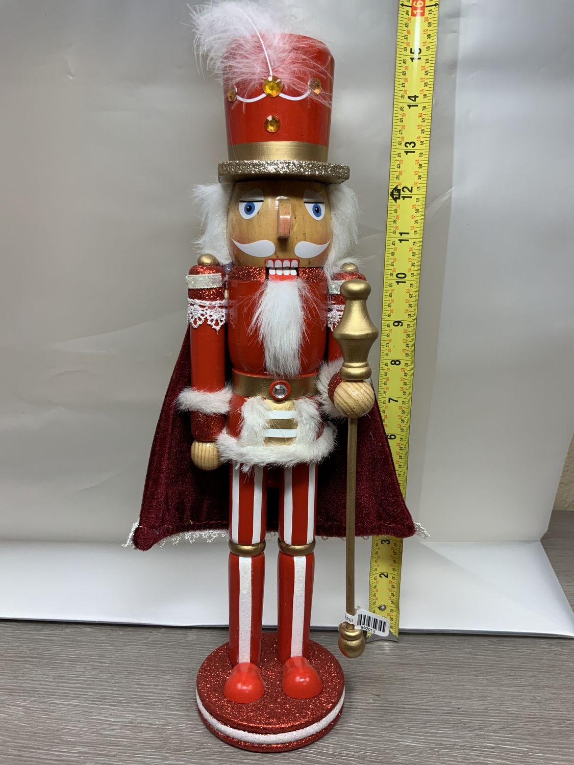 NUTCRACKER, WOODEN RED VELVET 15",RED