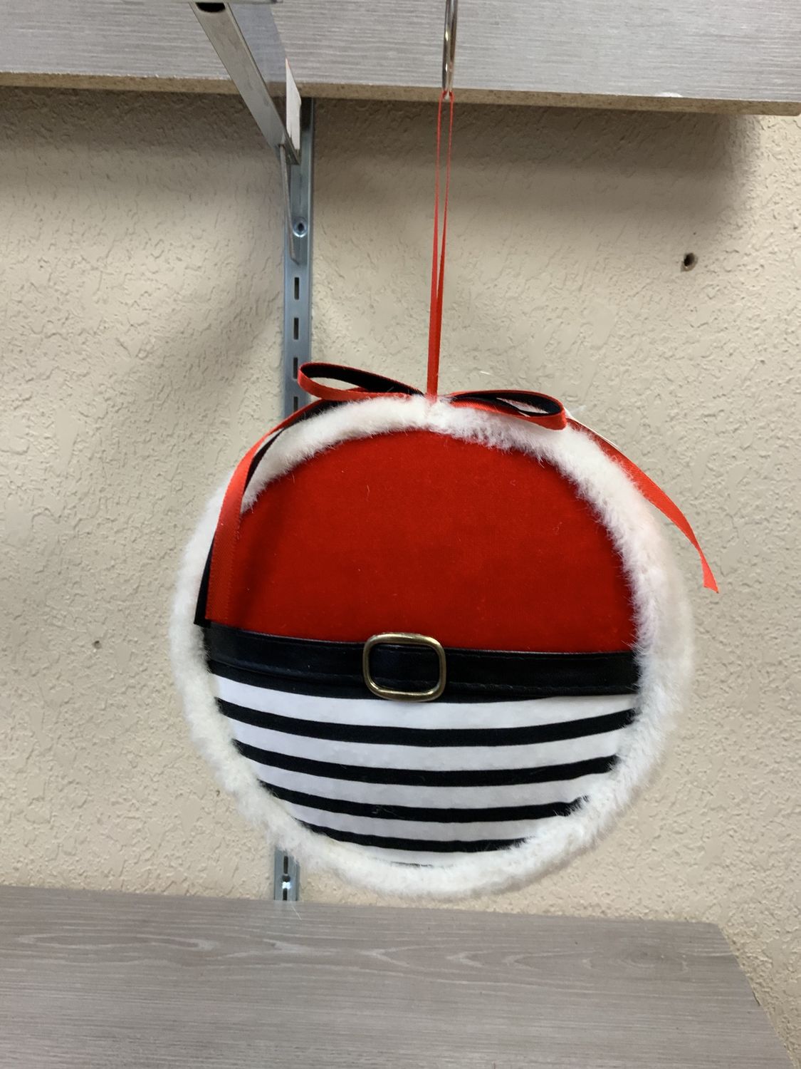 Ornament, Santa Belt Disc 6" striped