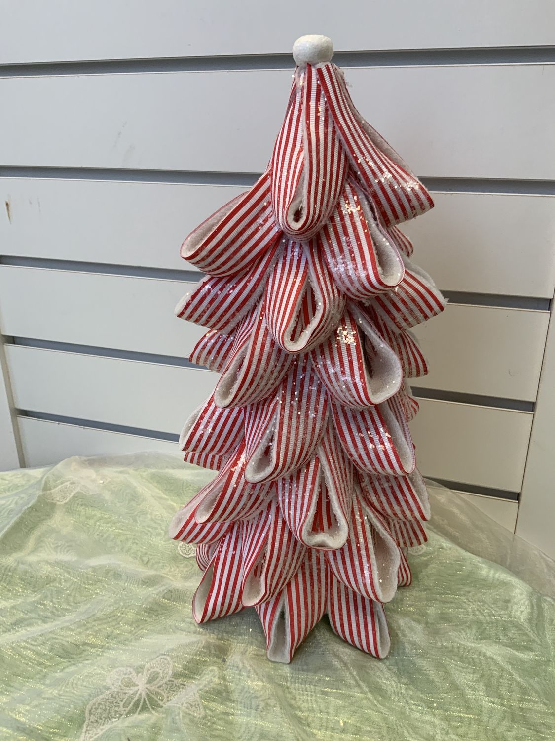 Peppermint Ribbon Tree 13.5"