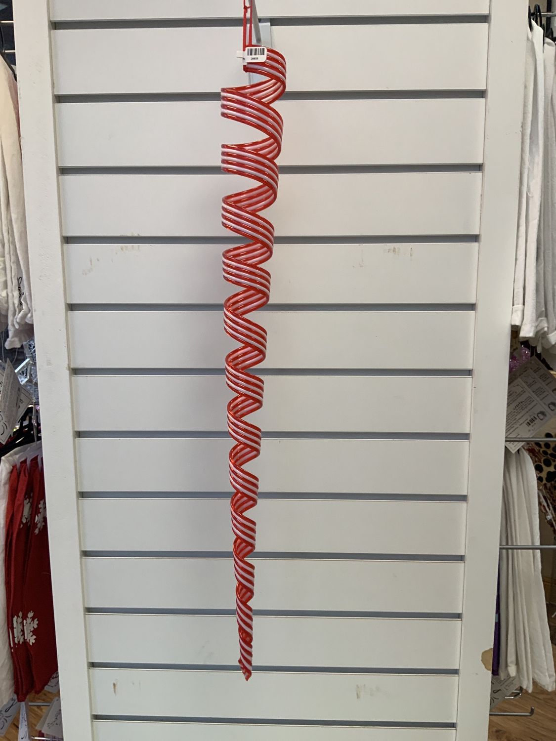 Ornament, Peppermint Ribbon Icl 24" r/w acry