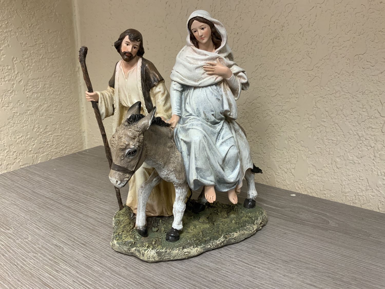Figurine, Joseph &amp; Mary 8" on Donkey