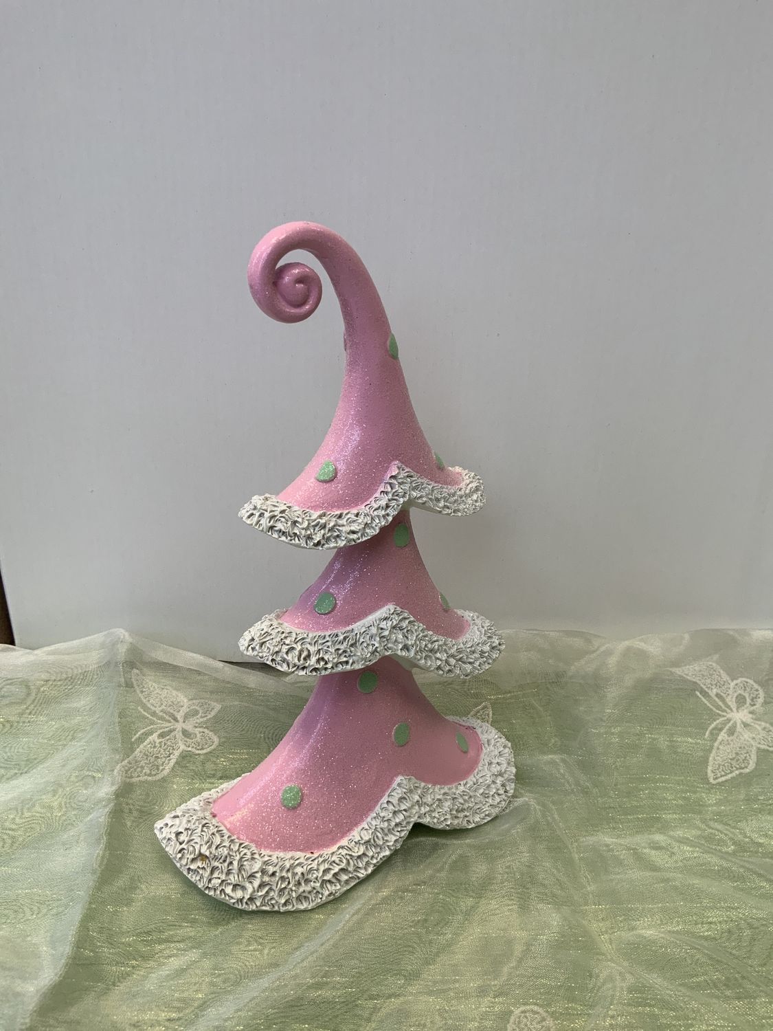 Candy Tree, pink/wht 9.5&quot; resin