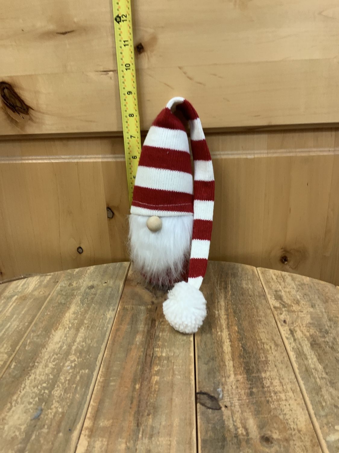 Gnome, 6" R/W Stripe long hat