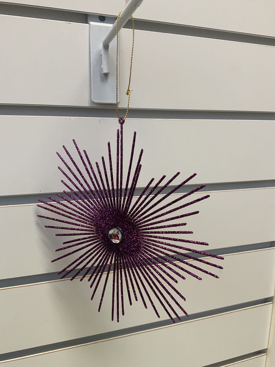 Ornament, Snowflake Burst 6.5" Plum