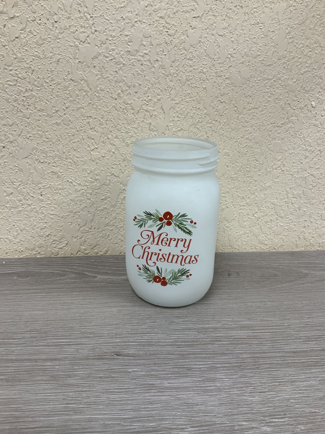 Mason Jar, Frosted Xmas quart