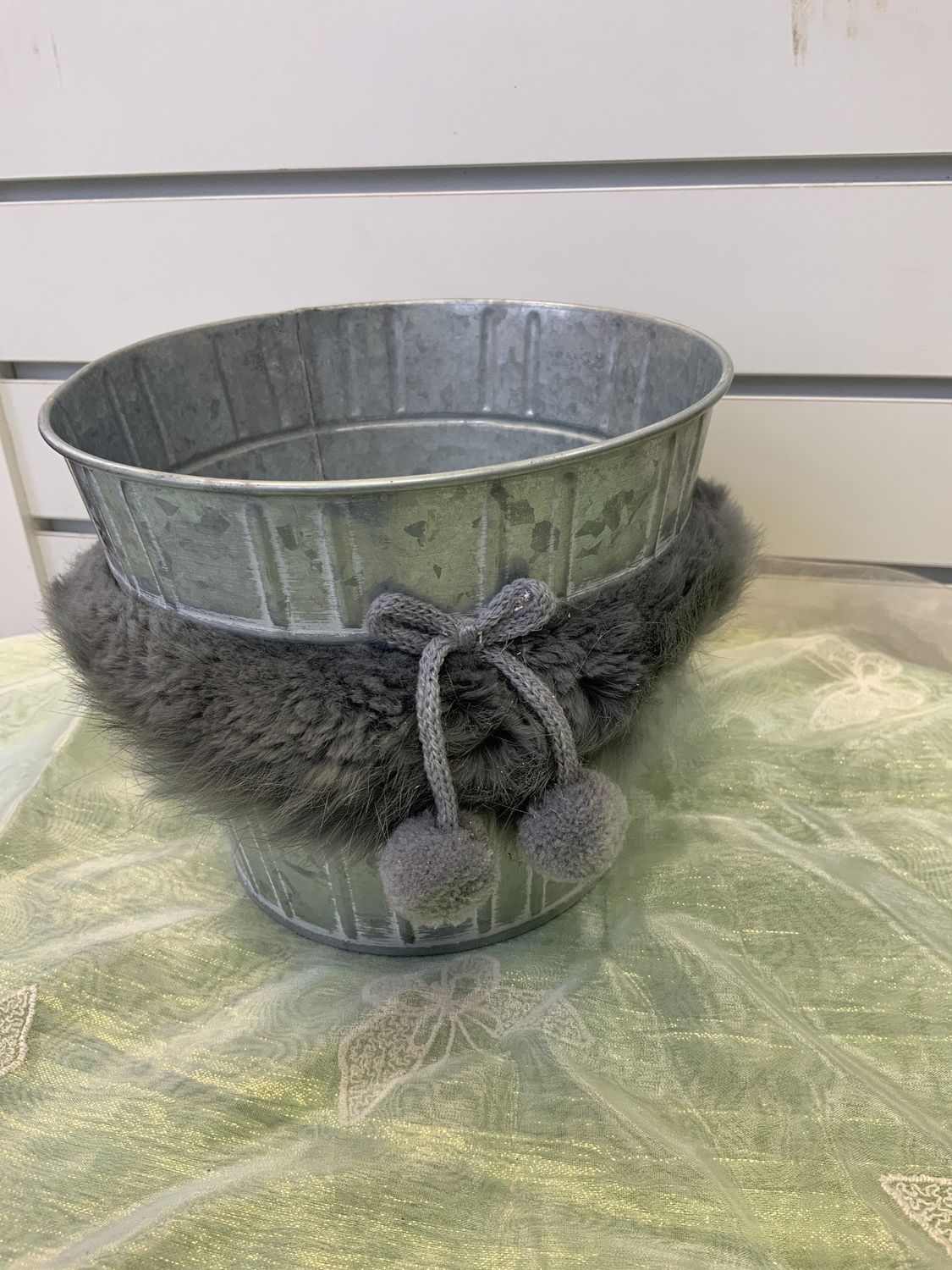 Pail, Grey Fur Galvinized