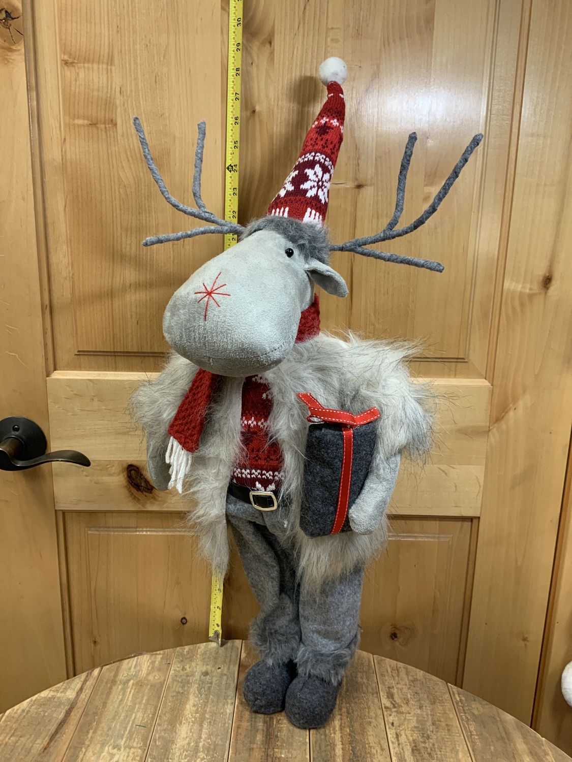 Moose, Fur Coat/Gray Pants standing tal