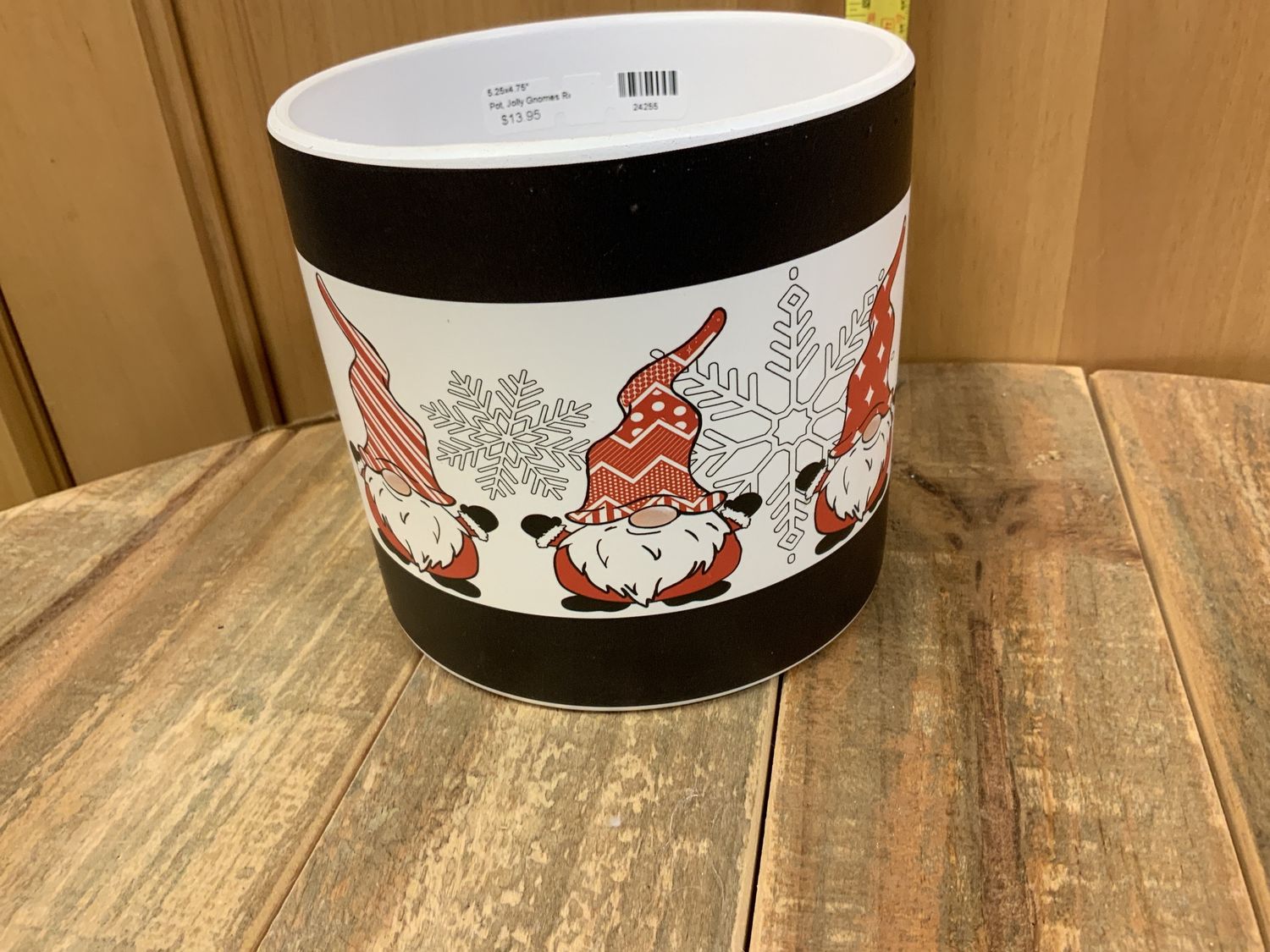 Pot, Jolly Gnomes Red 5.25x4.75"