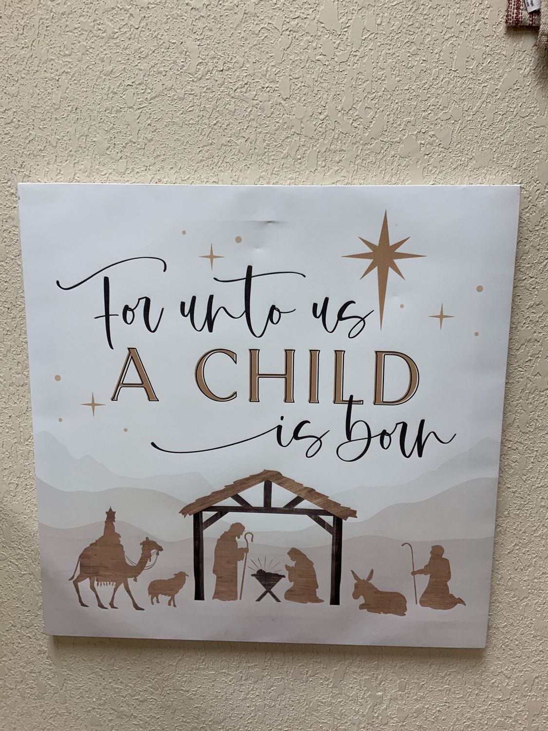 Canvas Print, For Unto 19x19
