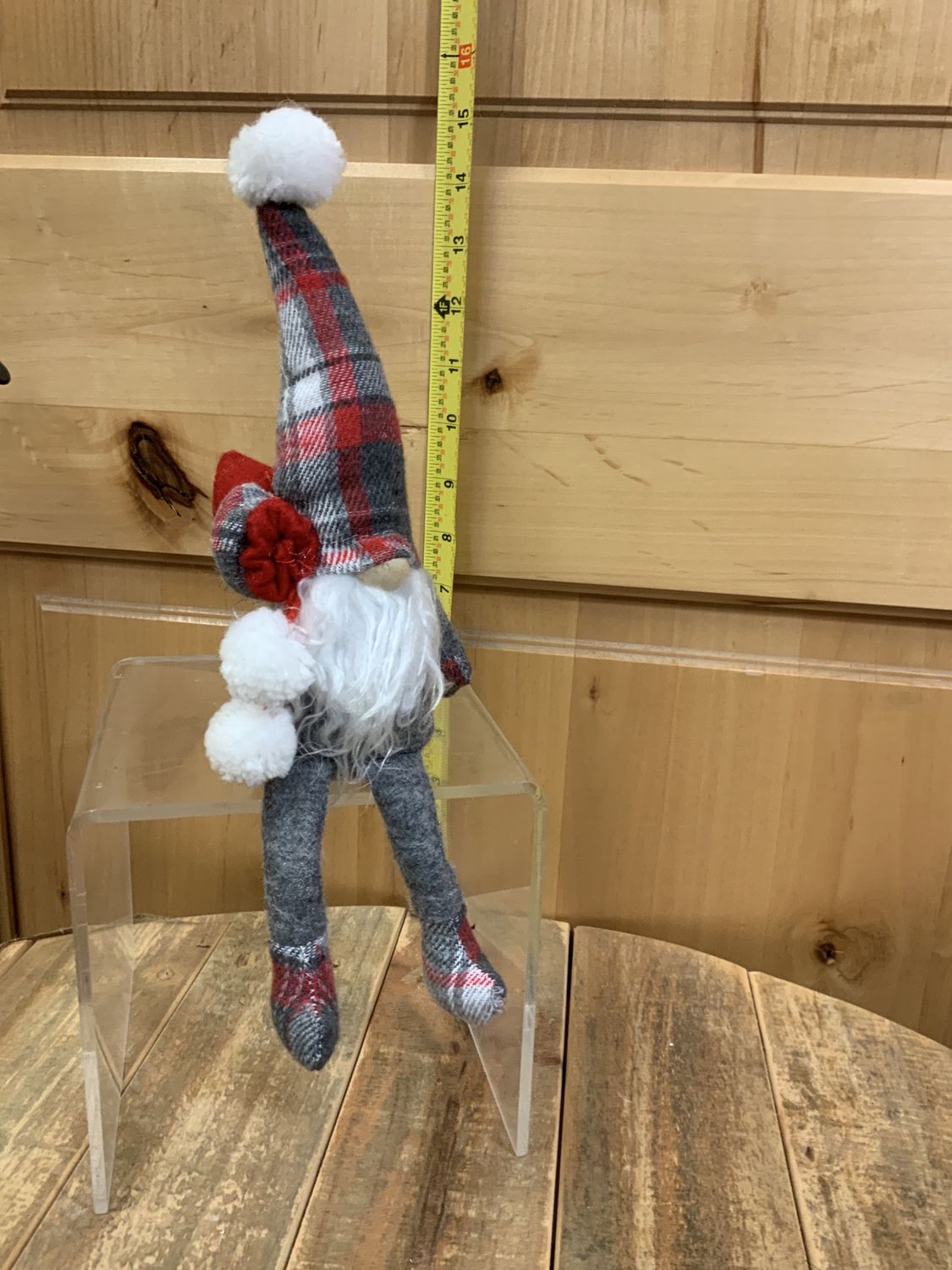 Gnome, Gray w/Santa Bag 12" sitting