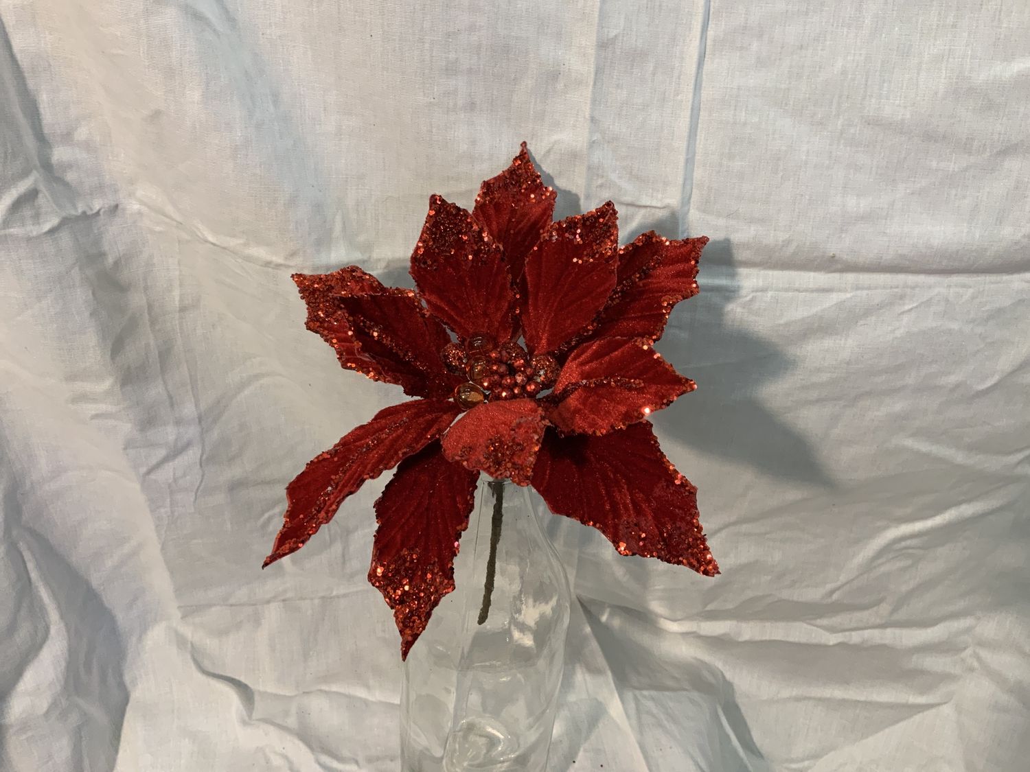 Pick, Velvet Poinsettia sequin tip9"