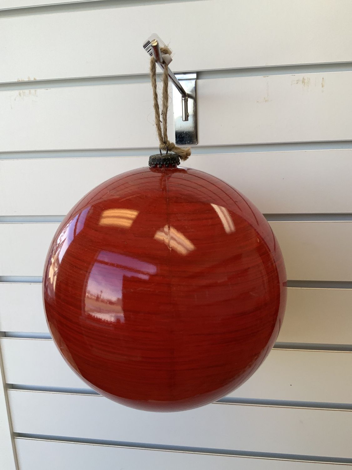 Ornament, Red Wood Grain 8"