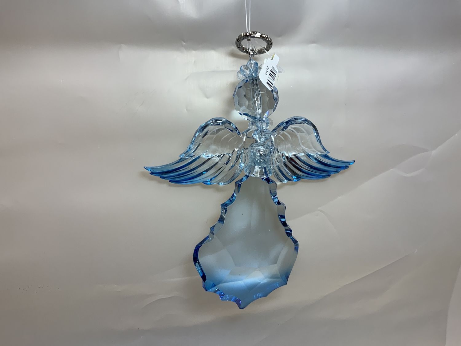Ornament, Angel Acrylic Crystal Blue/Clear 3 Asst