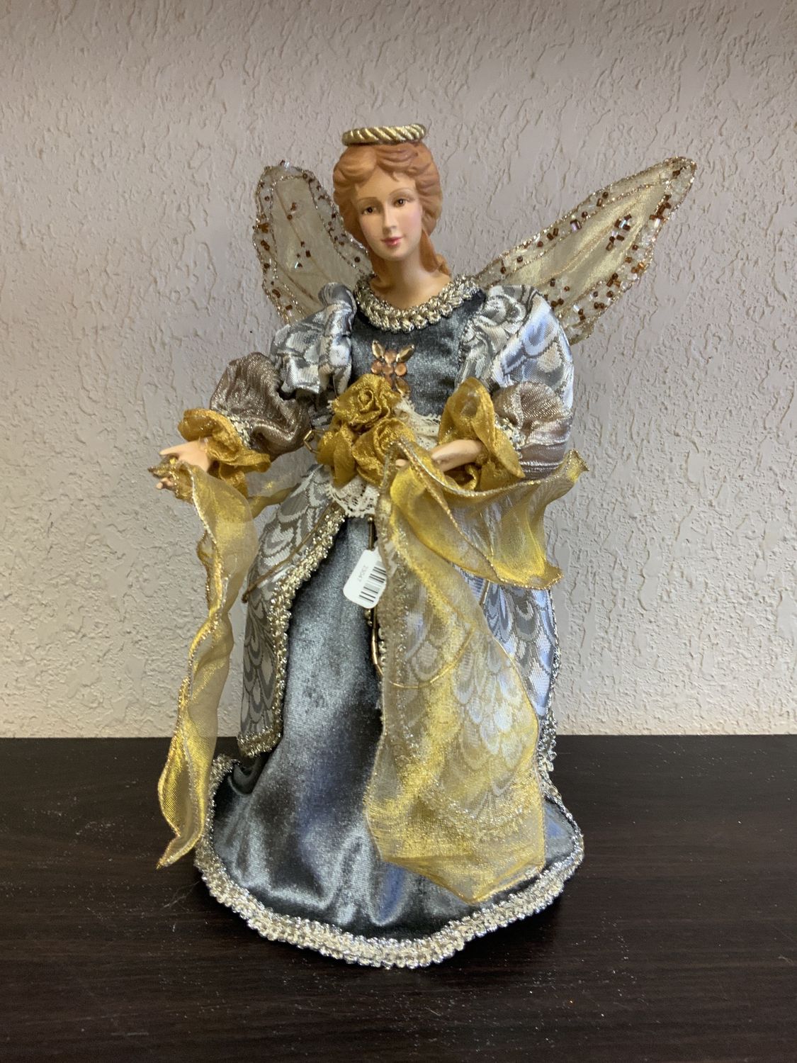 Angel Tree Topper, Gold Scarf 12.5" Fabric
