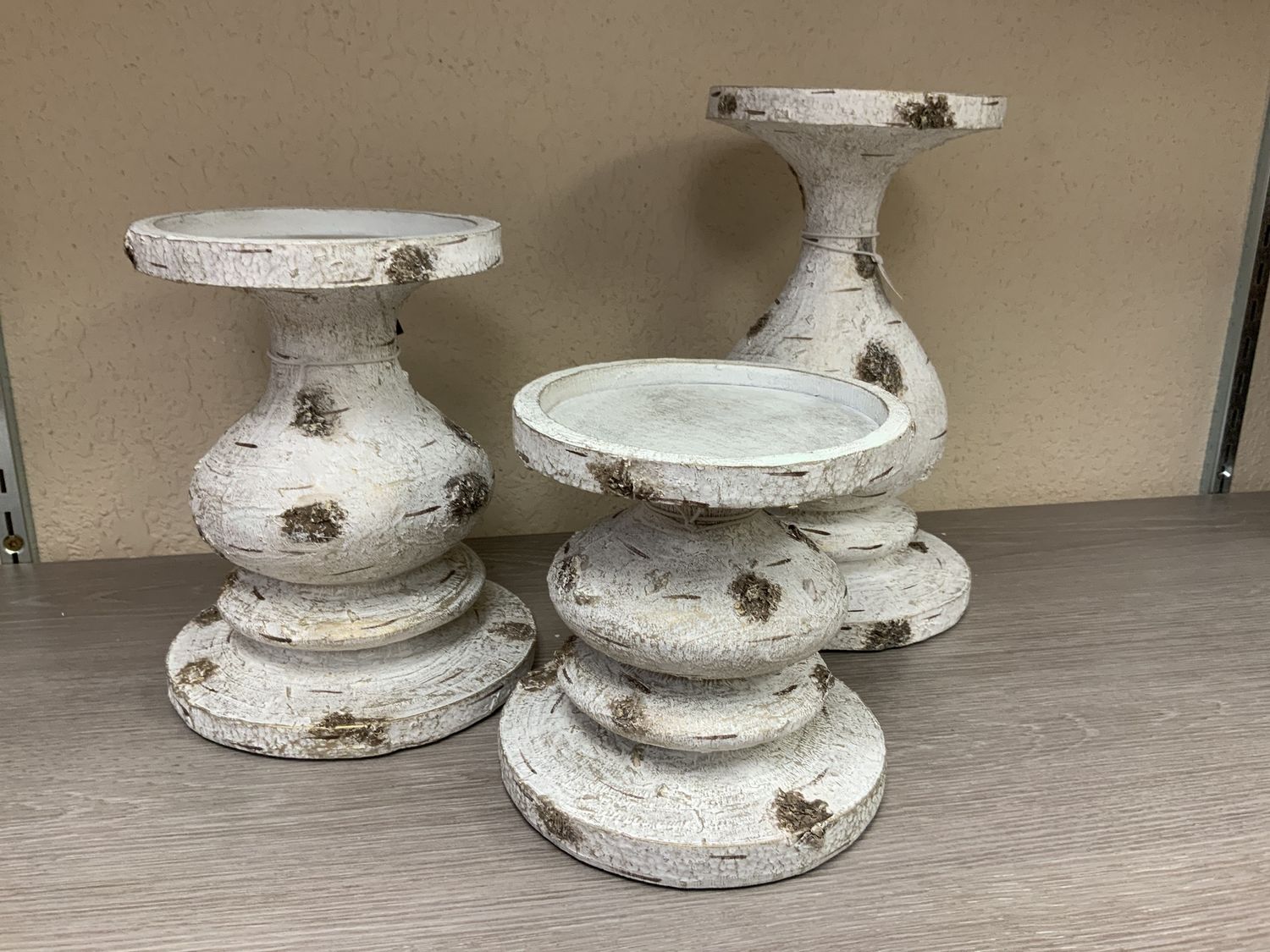 Candle Holder, Birch Gold Wash 3 sz