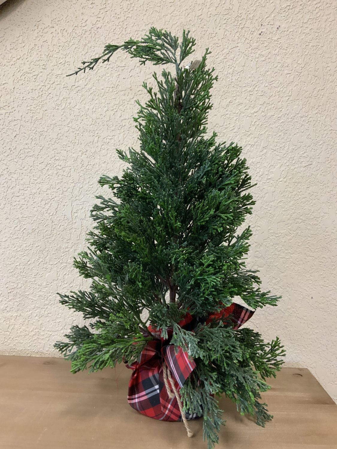Cedar Tree in Plaid Sack 24"