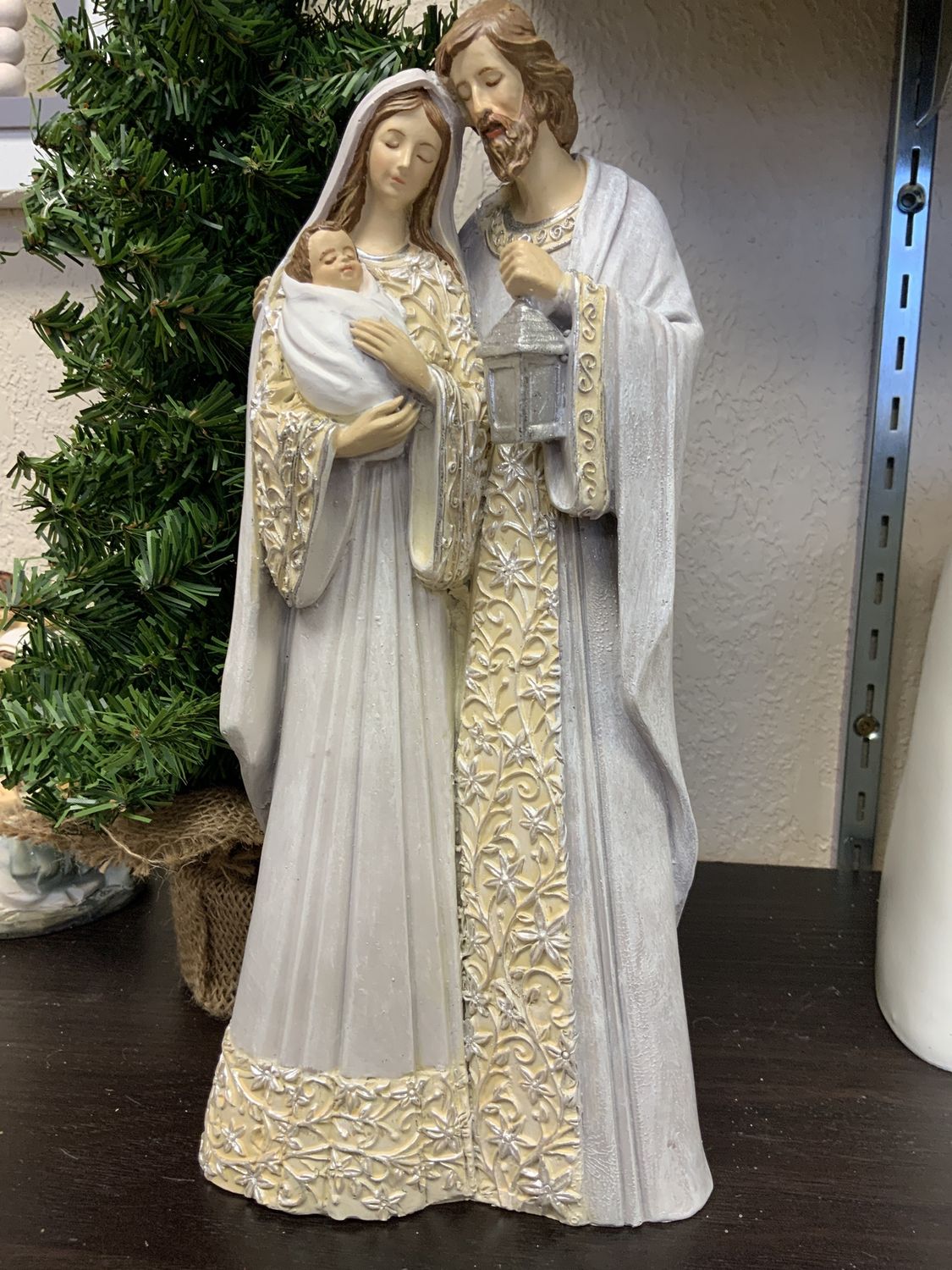 Holy Family, Ivory &amp; Gray Robes 12"