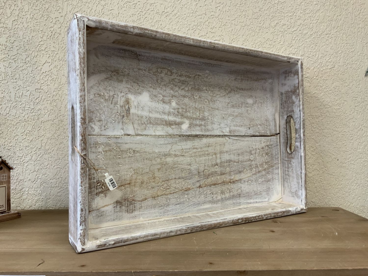 Serving Tray, Whitewash 3 asst