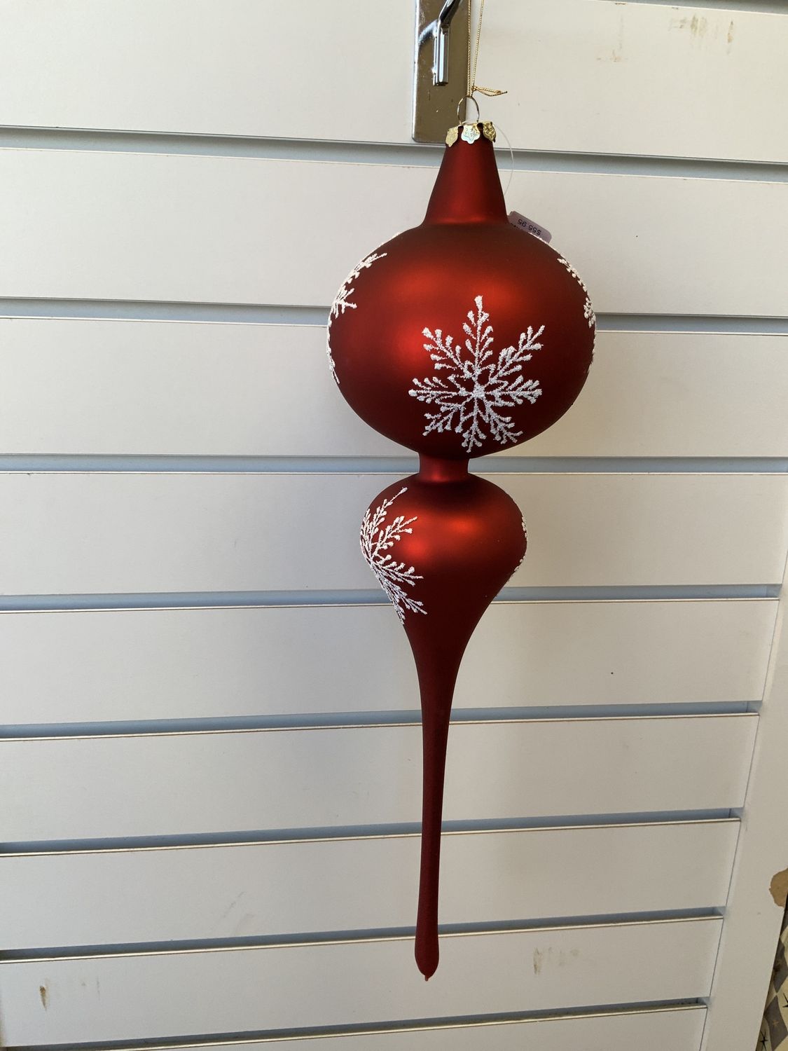 Ornament, Red Snowflake 15" Finial