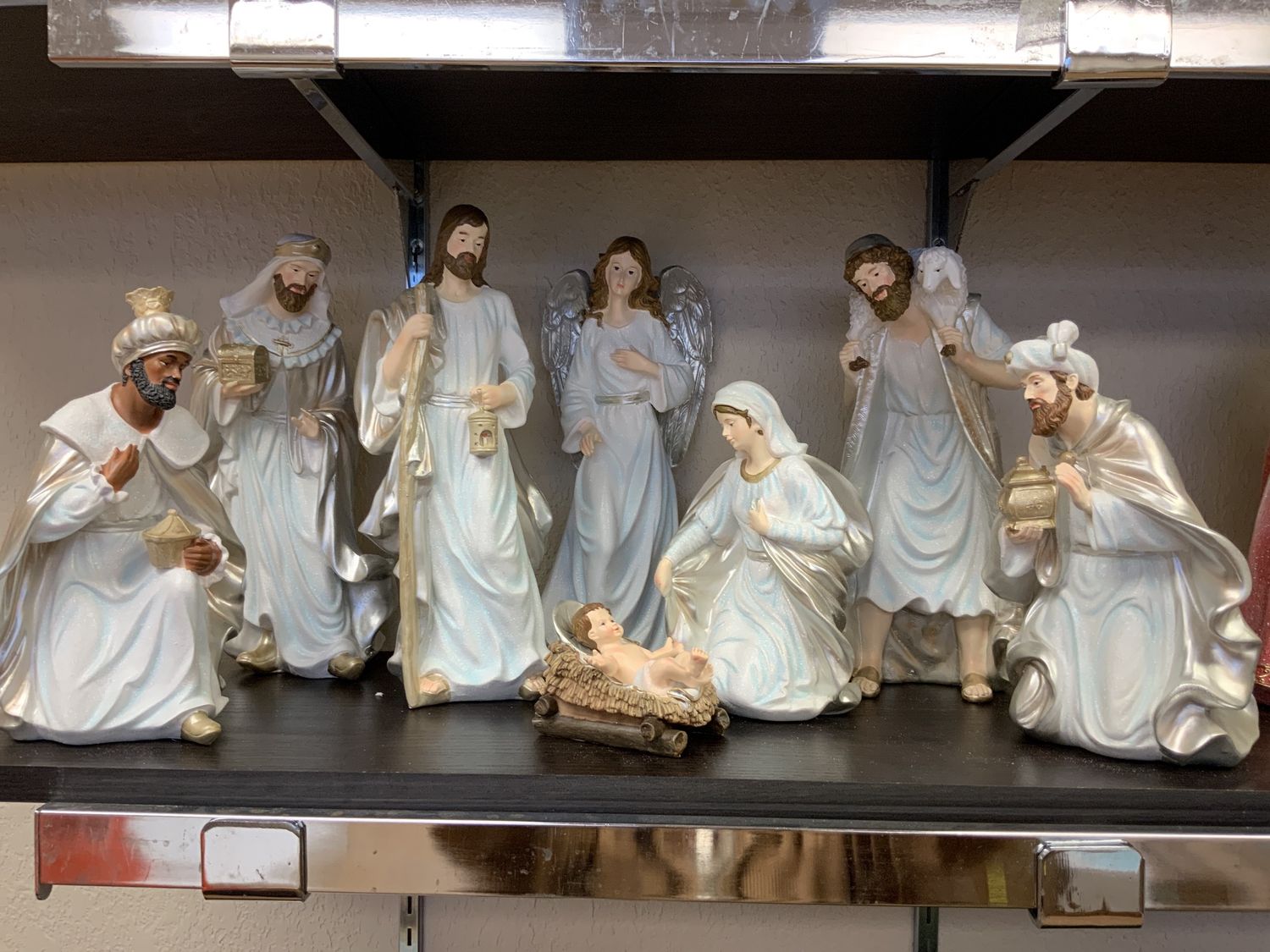 NATIVITY, 12"H 8PC ST CHAMPAGNE 12" CHAMPAGN