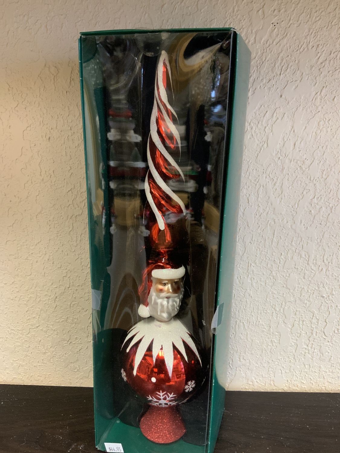 Tree Topper, Santa Finial 15" red glas