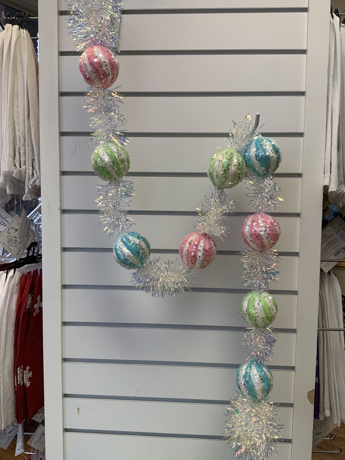 Garland, Frosted Candy Balls 54" pastel