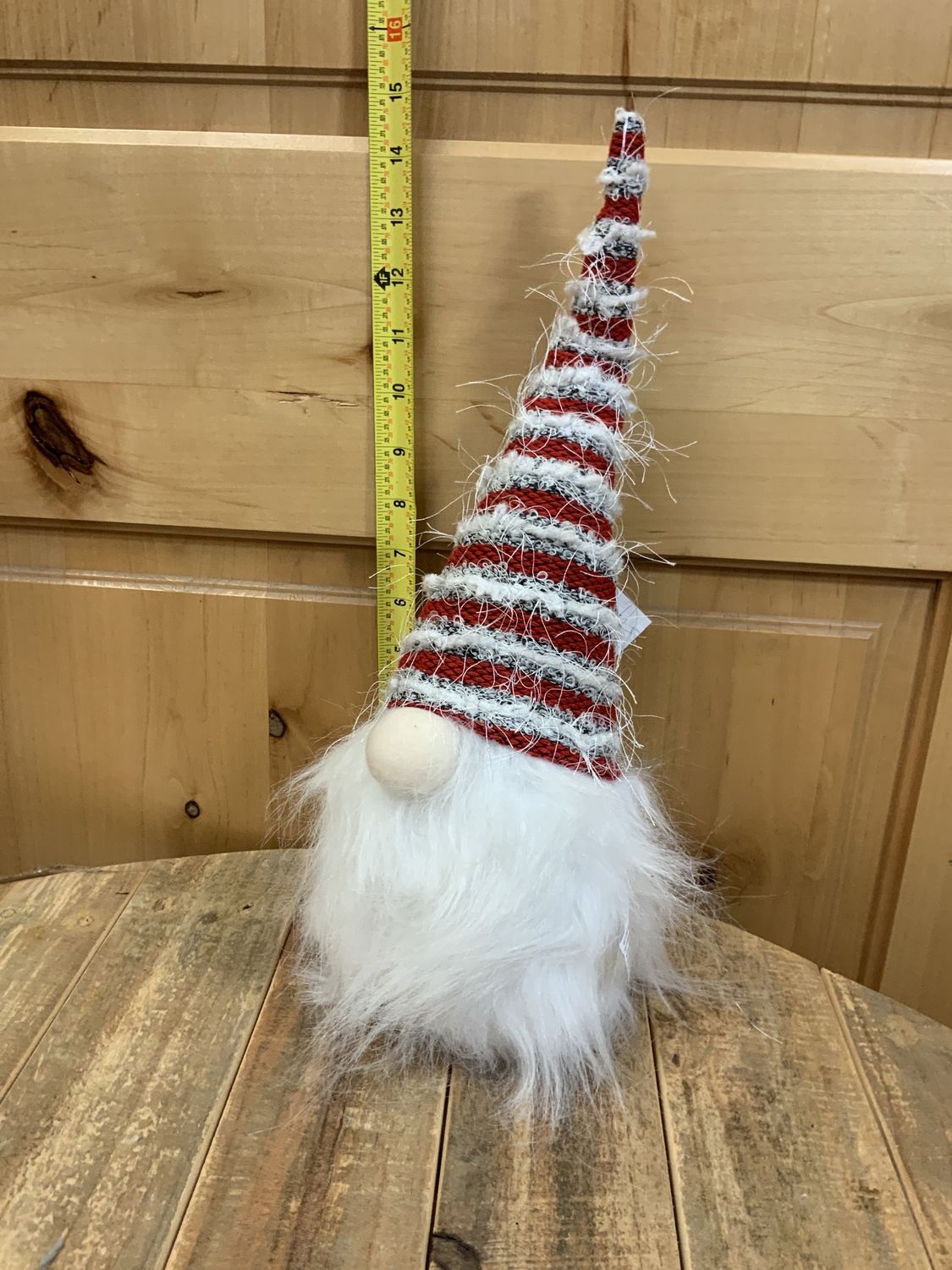 Gnome, Plush Stripe hat Red/white