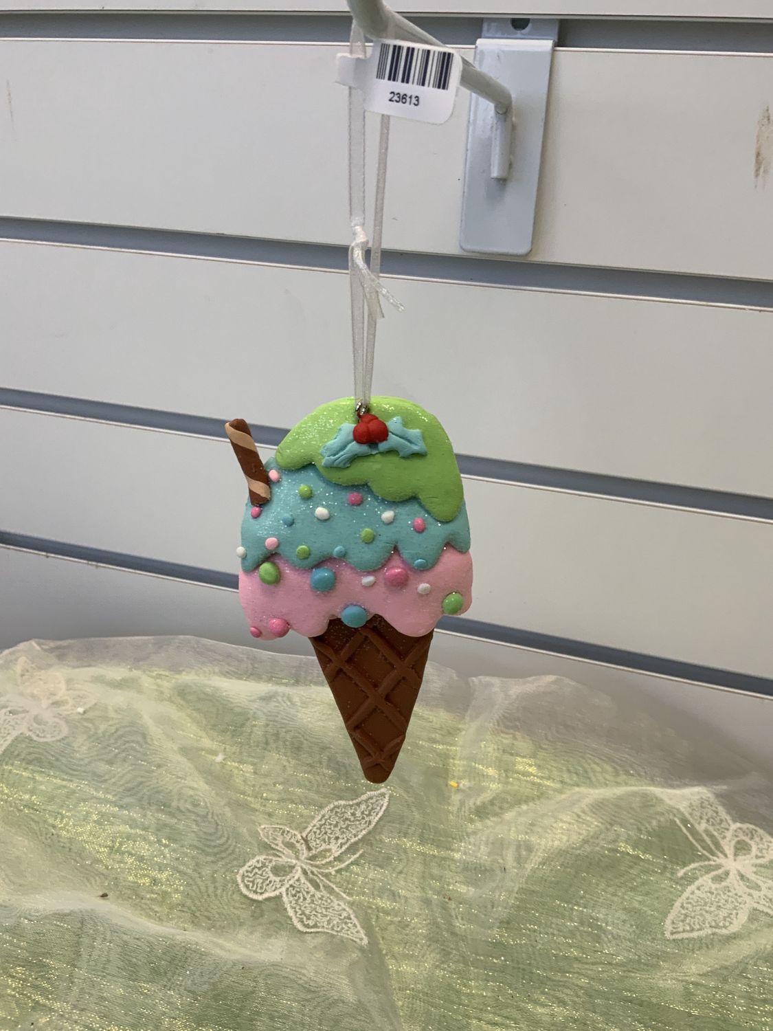 Ornament, Ice Cream Cone Dough pastel