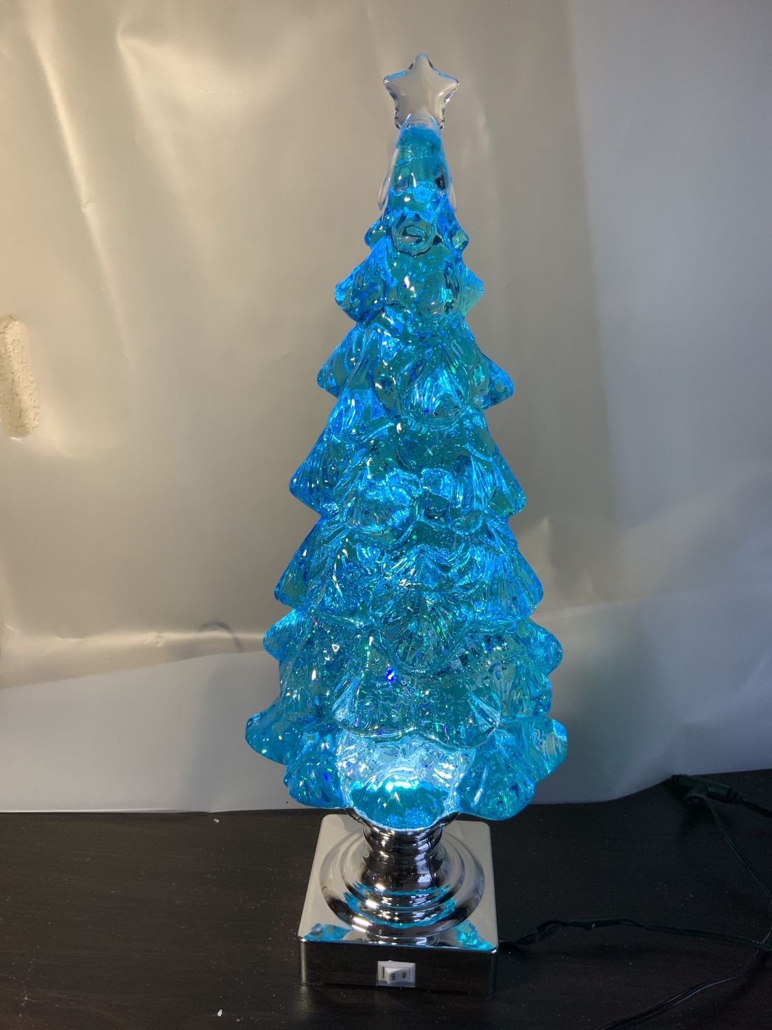 Snow Globe, Blue Xmas Tree LED