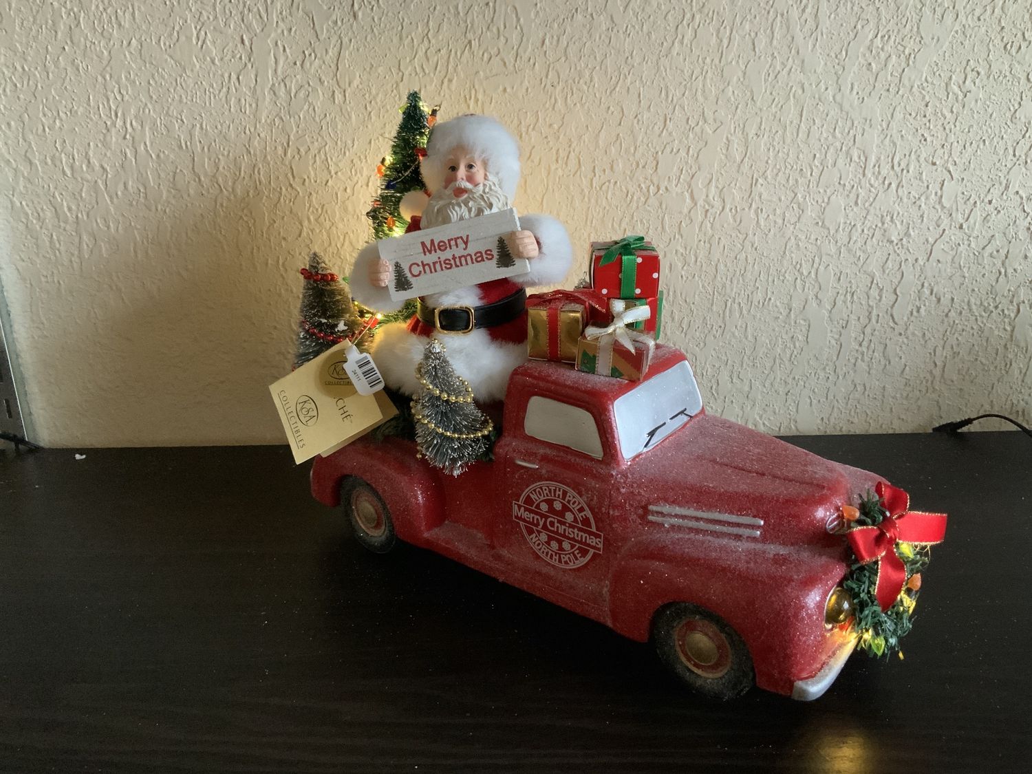 Santa Truck w/Light Up Trees 10" B/O
