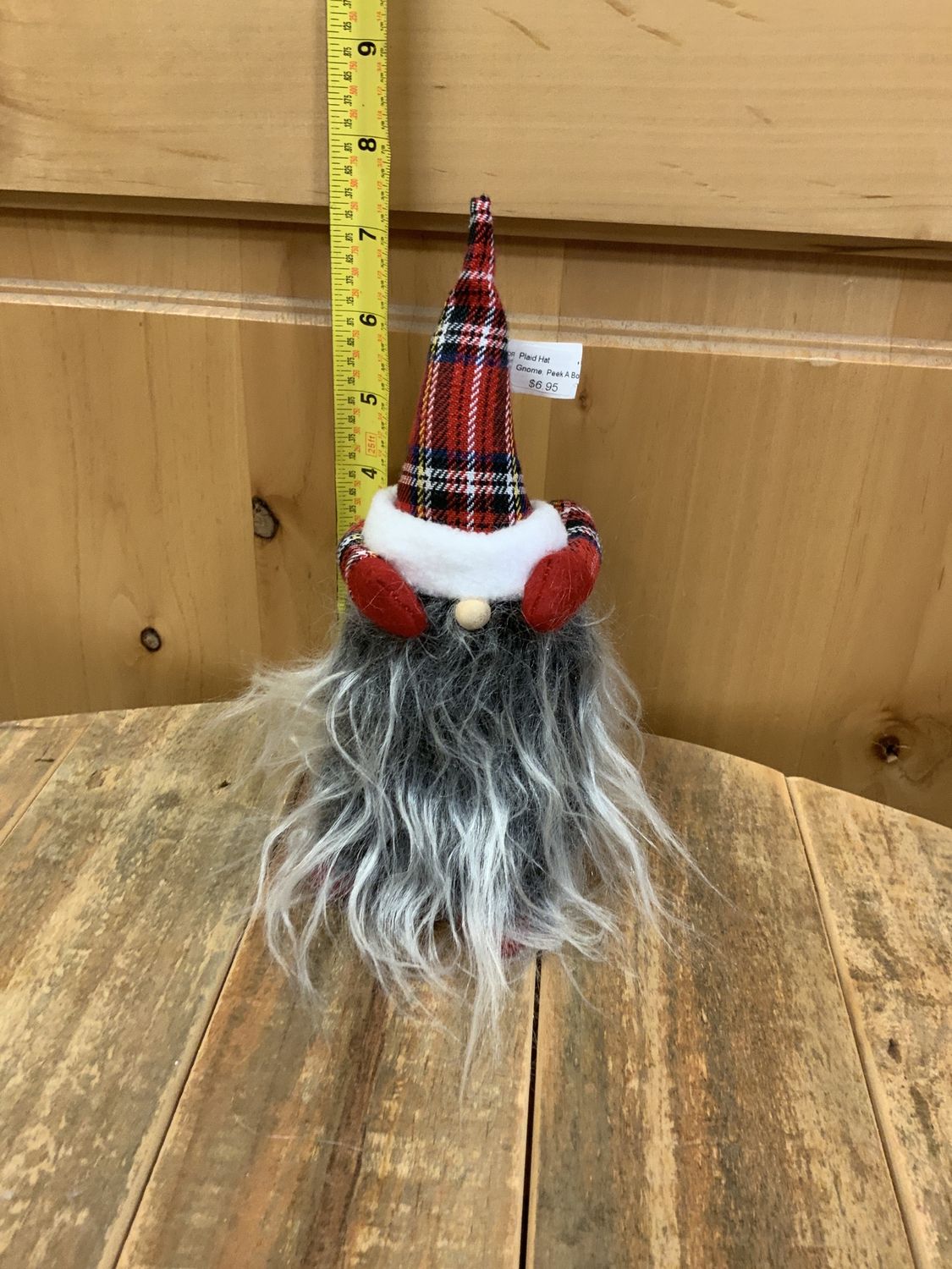 Gnome, Peek A Boo Gnome (2) Plaid Hat