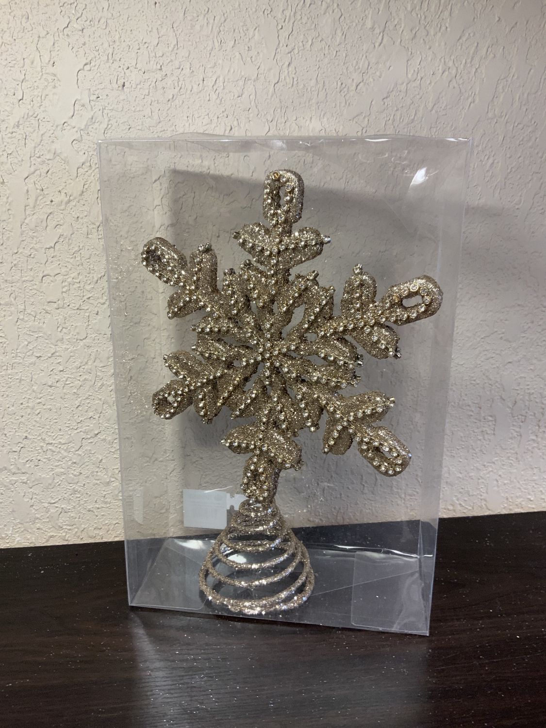 Tree Topper, Snowflake Beaded 10" ChmpGold