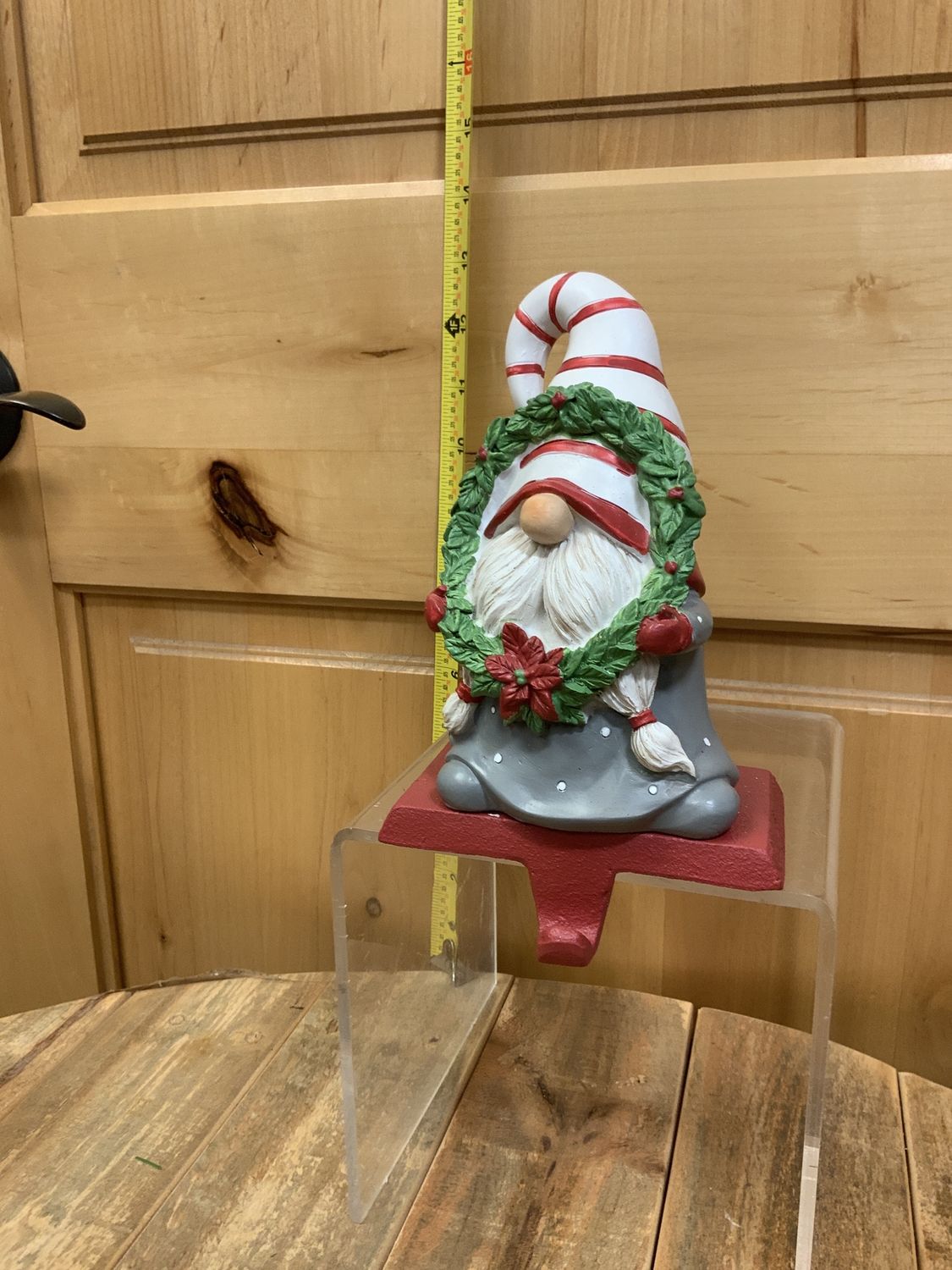 Stocking Holder, Gnome Santa 7.5 R/G/W