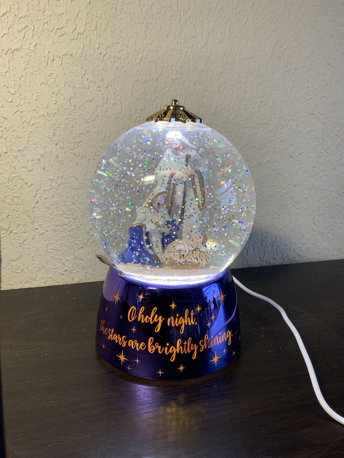 Snow Globe, O Holy Night 7" LED Swirl