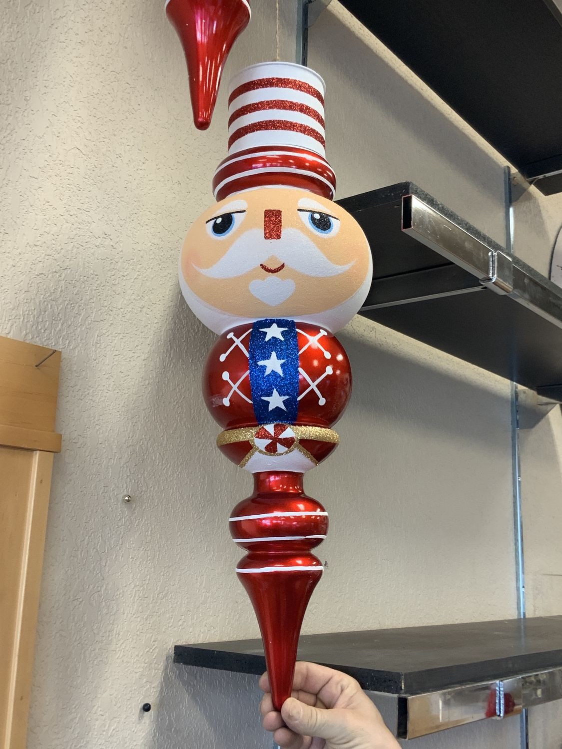 Nutcracker, 24" Finial Red Multi hanging