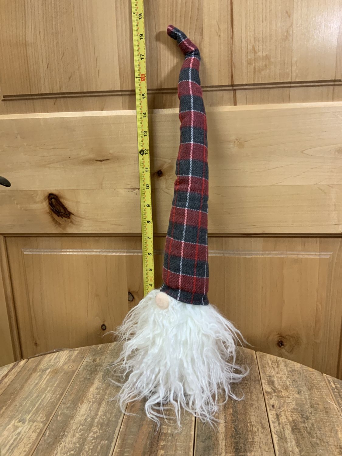 Gnome, G/R Plaid Hat weighted