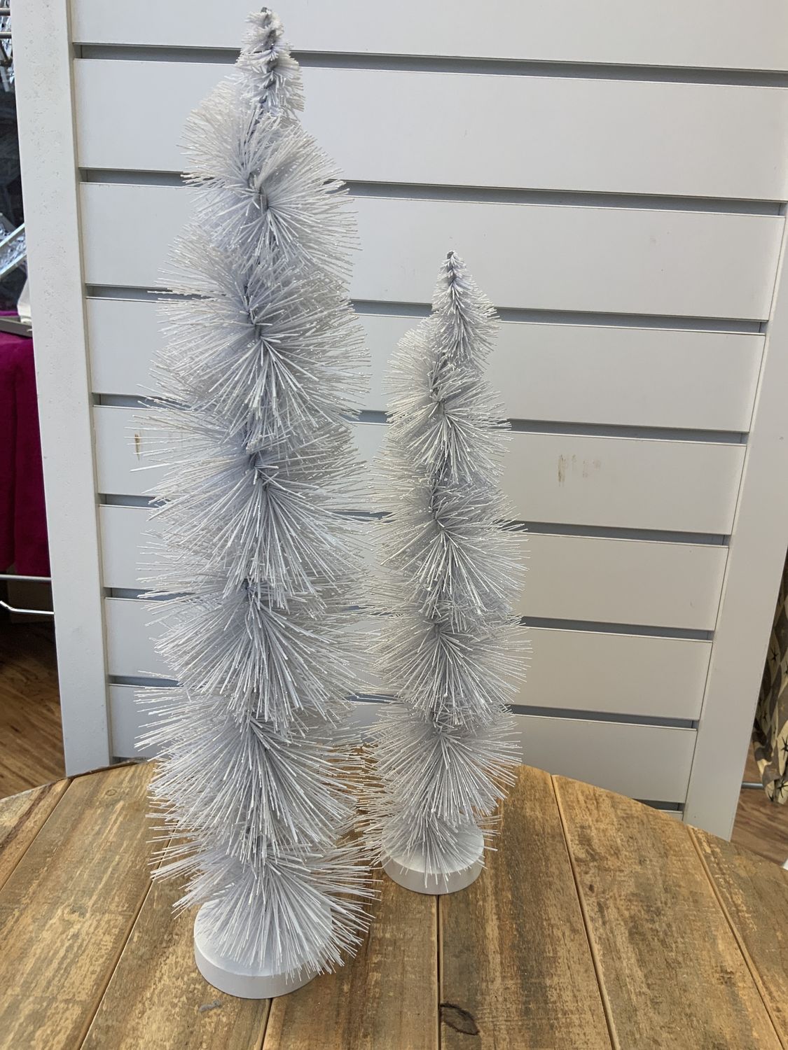 Sisal Tree, White Bottle Brush 14-18" 2Pc