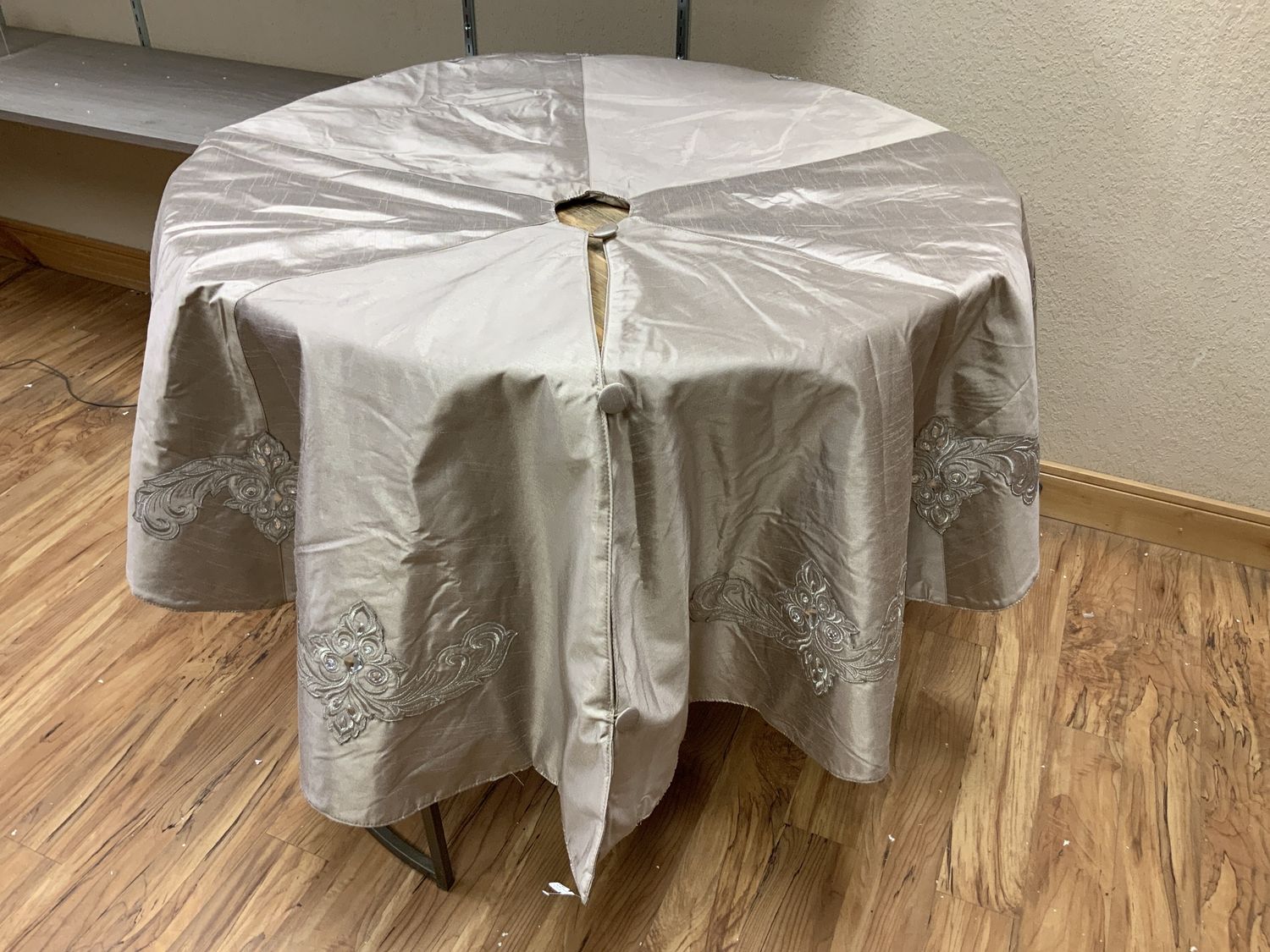 Tree Skirt, Embroidered Jewel 64" Taupe